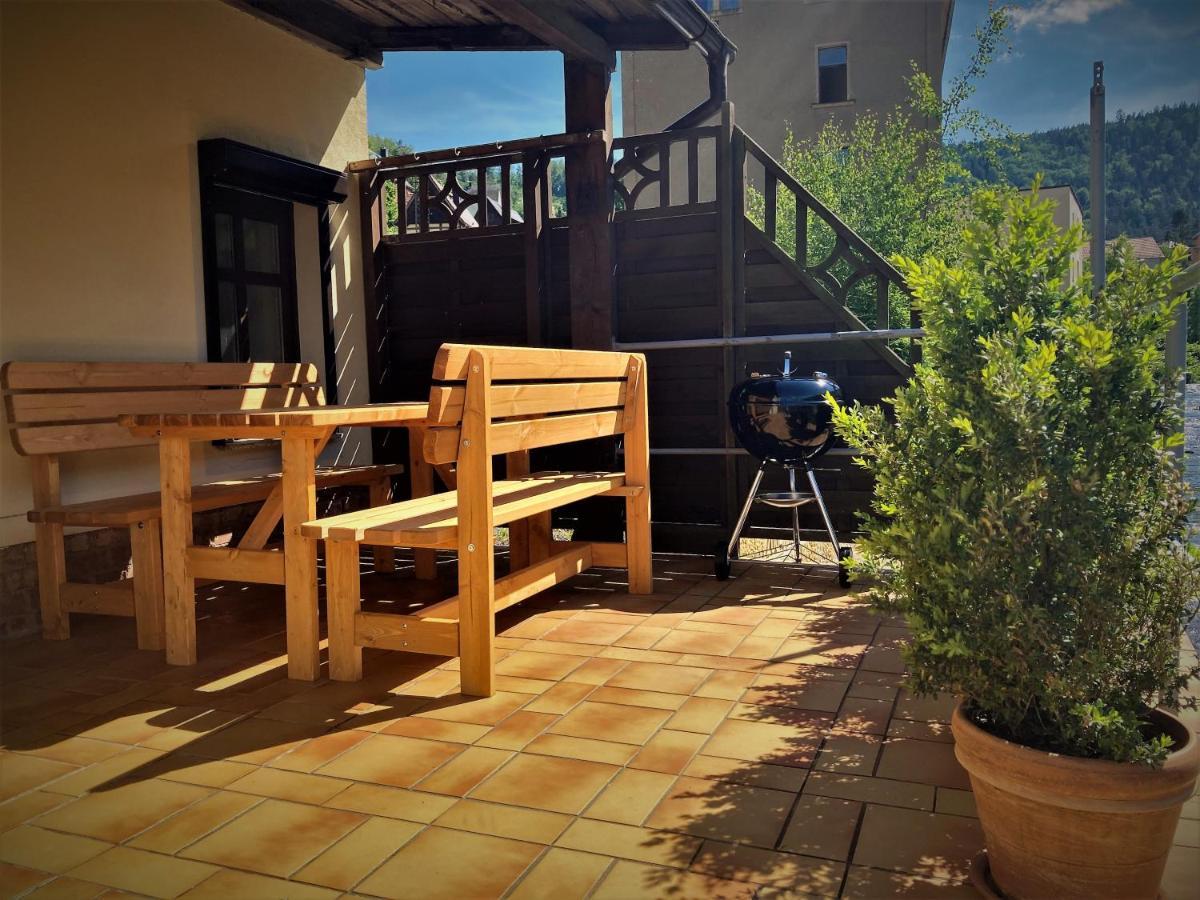 Sandstein-Ferien, Kamin, Fewo "Wanderfalke", Zentral & Ruhig, Terrasse, Saechs Schweiz Königstein Exterior foto